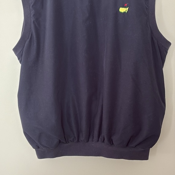 Masters Collection Augusta Mens Pullover Vest Windbreaker V Neck Navy Size L - Picture 3 of 12